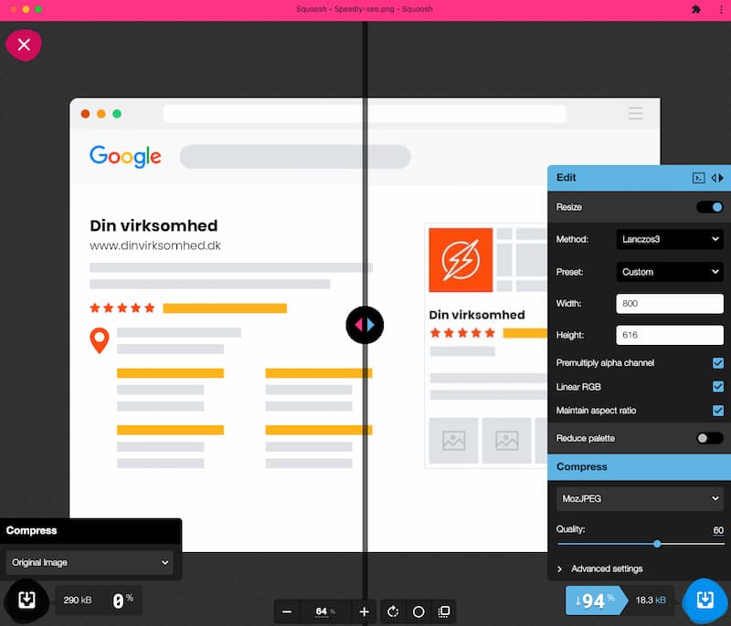 Sådan optimerer du billeder til hjemmesiden med Squoosh